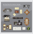 set top view for interior design isolated vector image