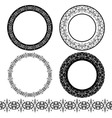 a set of black circular pattern stencil vector image vector image
