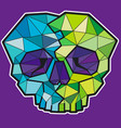 funny geometric colorful skull icon or sticker vector image