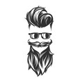 hairstyles with beard mustache sunglasses vector image vector image