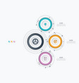 infographics template 3 options with circle vector image