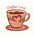 coffee mug with heart shape vector image vector image