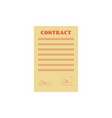 flat contract paper document isolated icon vector image