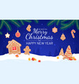 gingerbread background merry christmas and new vector image vector image