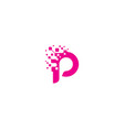 initial p digital logo icon technology vector image