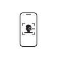smart phone face scanning recognition system vector image