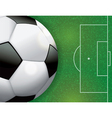soccer ball on grass textured field vector image vector image
