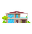 suburban two-storey house building exterior vector image vector image
