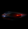 black car silhouette with light motion effect vector image