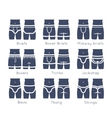 male underwear types flat silhouettes icons vector image vector image