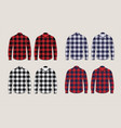 plaid shirts patterned front and back view design vector image