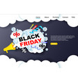 black friday sale website landing page and banner vector image