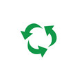 green arrows recycle icon zerowaste concept vector image