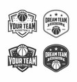 basketball logo emblem set collection vector image vector image