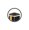 kaaba inside circle flat style holy vector image