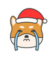 shiba inu emoticon filled outline design vector image vector image
