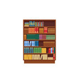 bookcase icon library shelf with books vector image vector image