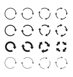 Sets black circle arrows icons Royalty Free Vector Image
