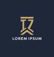 iz initial monogram logo design in a rectangular vector image vector image