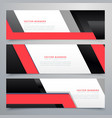 red black geometric banners set background vector image vector image