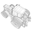 agricultural tractor tracing of 3d vector image