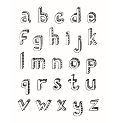 Black scrawling alphabet letters Royalty Free Vector Image