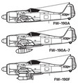 focke-wulf fw190 vector image vector image