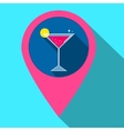 gps navigation style icon with drink flat vector image vector image