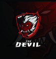 red devil logo template vector image