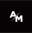 am logo letter monogram slash with modern vector image vector image