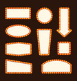 glowing retro signs different shape advertising vector image