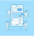 in flat linear style and blue color - app vector image vector image