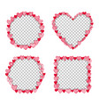 valentine heart frame transparent template vector image