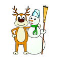 deer and the snowman vector image