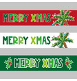merry xmas - christmas banners set with palm tree vector image vector image