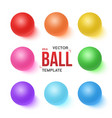 photorealistic 3d ball set template bright vector image