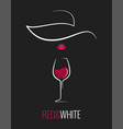 wine glass red and white concept design background vector image