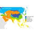 asia climate zones map geographic vector image