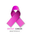 breast cancer pink ribbon on white vector image vector image