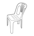 plastic chair outline vector image