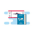 ticket flight document with passport vector image