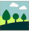 stitched landscape with trees and clouds vector image vector image