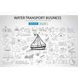 water transport business concept with doodle vector image
