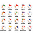 wolrd flags set in hand vector image