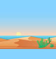 flat simple design of desert near ocean sea vector image