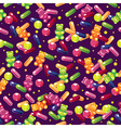 seamless pattern bears vitamins candy vector image