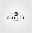 vintage bullet logo letter b creative vector image