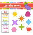 Learning colors red color flashcard for kids cute Vector Image