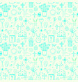 seamless pattern with blue easter doodle sketches vector image
