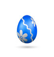 easter egg 3d icon blue silver egg isolated vector image vector image